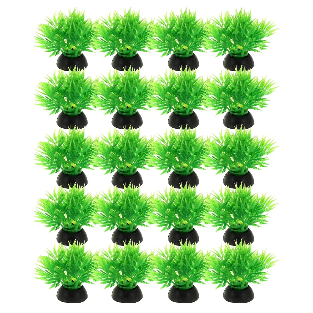 20 Pieces Artificial Aquarium Plants Plastic Fish Tank Decor Easy Maintenance Non Fading Washable Hiding Places