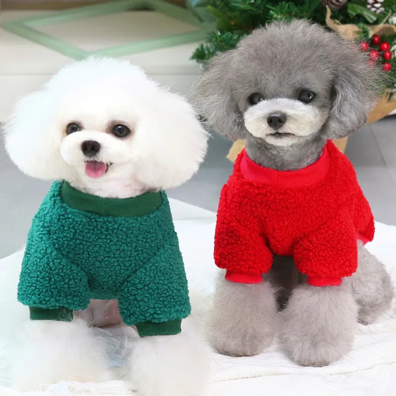 Autumn Winter Velvet Dog Coat Sweater Christmas Outfit