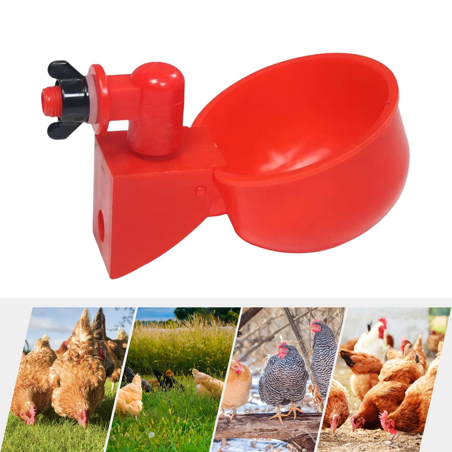 6pcs Poultry Feeder Drinker Hanging Automatic Chicken Water Dispenser Plastic Practical Convenient Tools for Farm Animal Feeding