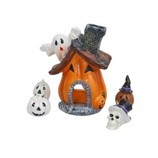 Halloween Pumpkin Ornament For Fish Tank Decor Resin Orange