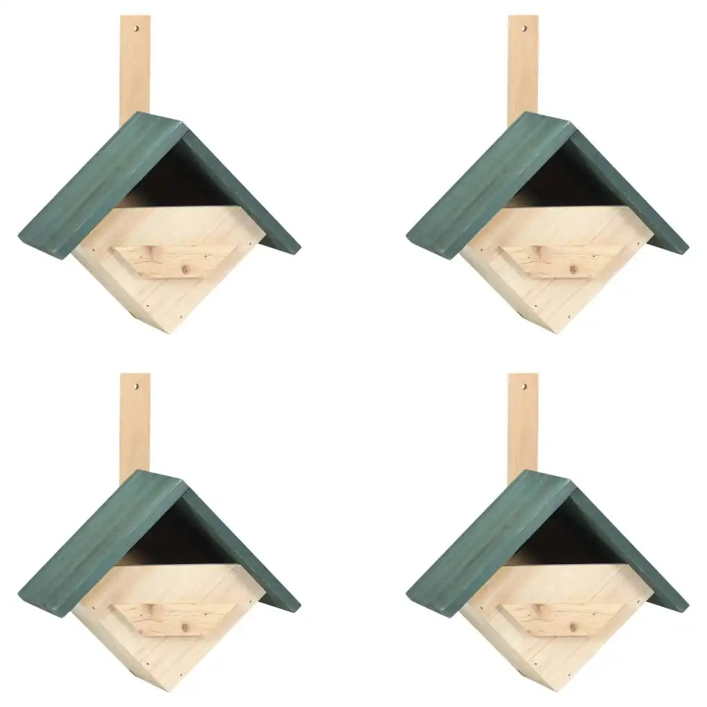 Bird Houses 4 Pcs 9.4 Inch x 6.3 Inch x 11.8 Inch Firwood