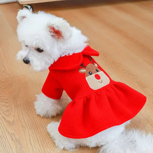 Pet Skirt Dress Winter Christmas Coat For Small Dogs