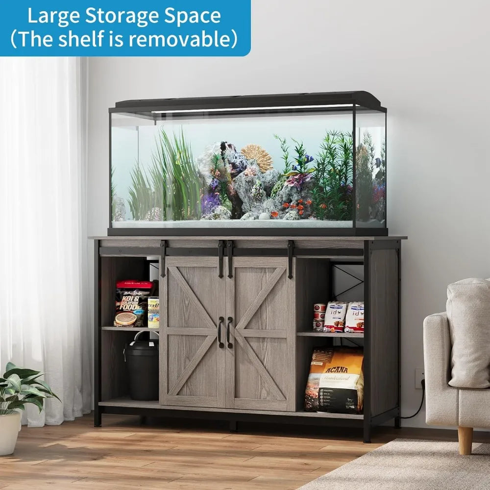 Farmhouse 55 To 75 Gallon Aquarium Stand With Power Outlet