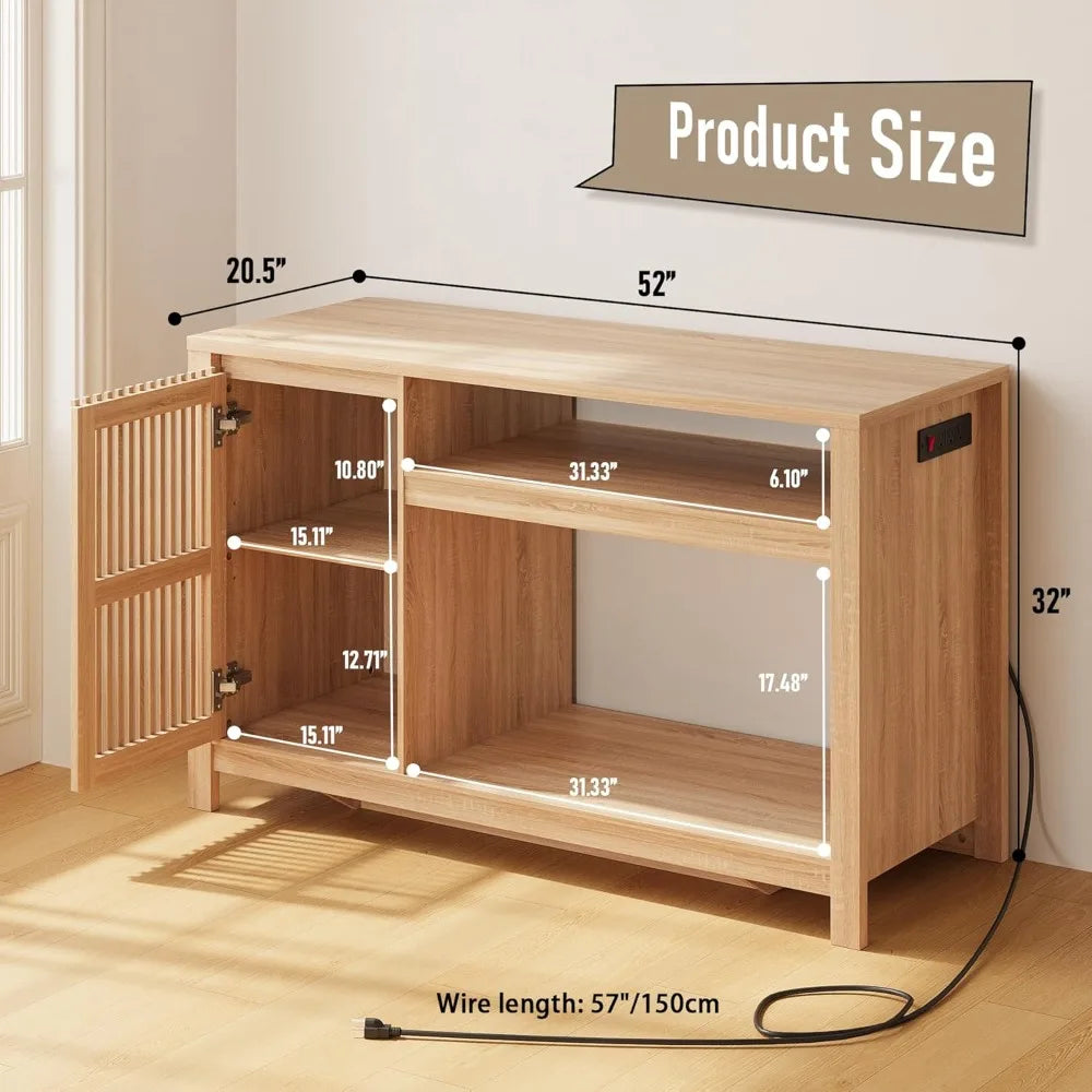 55 to 75 Gallon Fish Tank Stand With Power Outlet and Cabinet