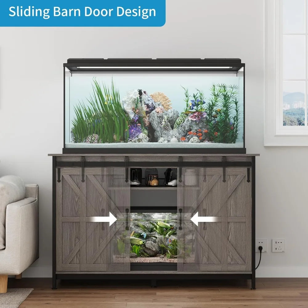Farmhouse 55 To 75 Gallon Aquarium Stand With Power Outlet