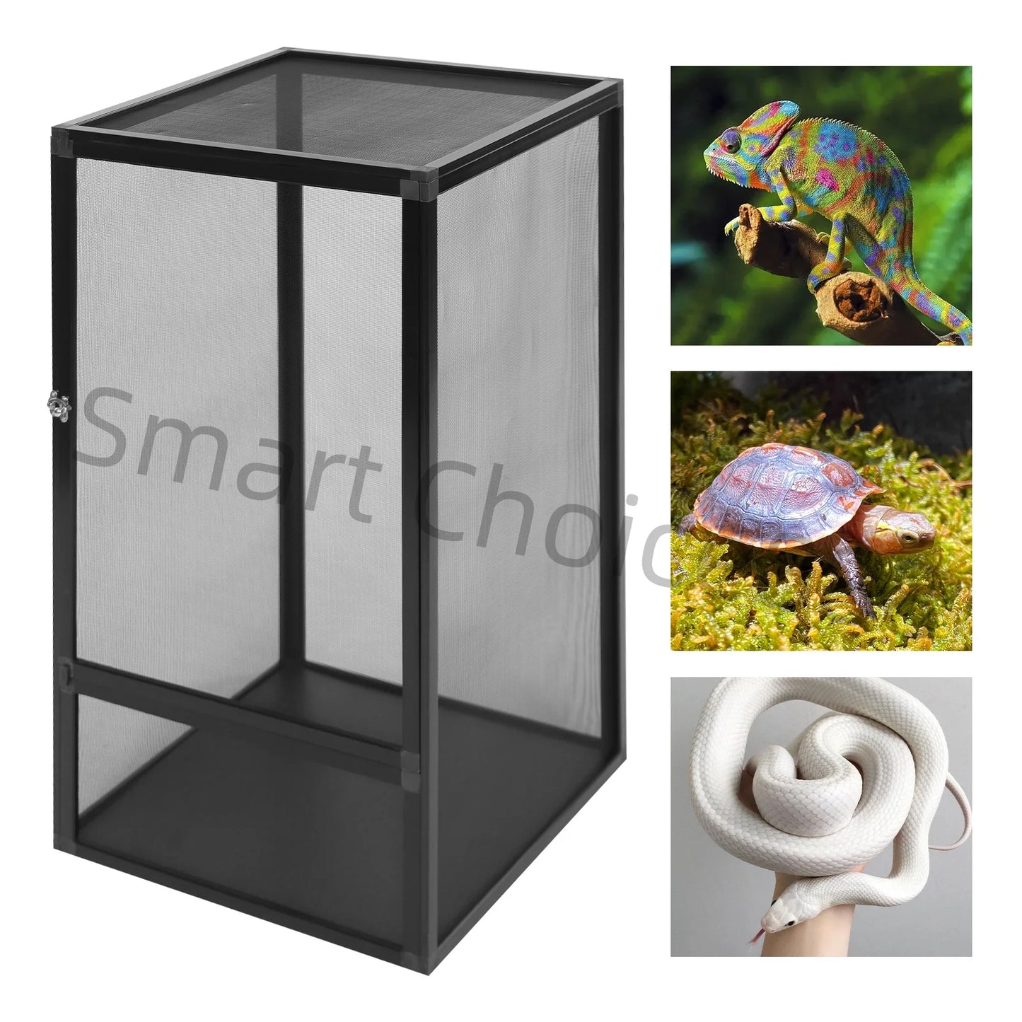 Reptile Vivarium Screen Cage Enclosure for Snakes Turtles and Climbing Pets