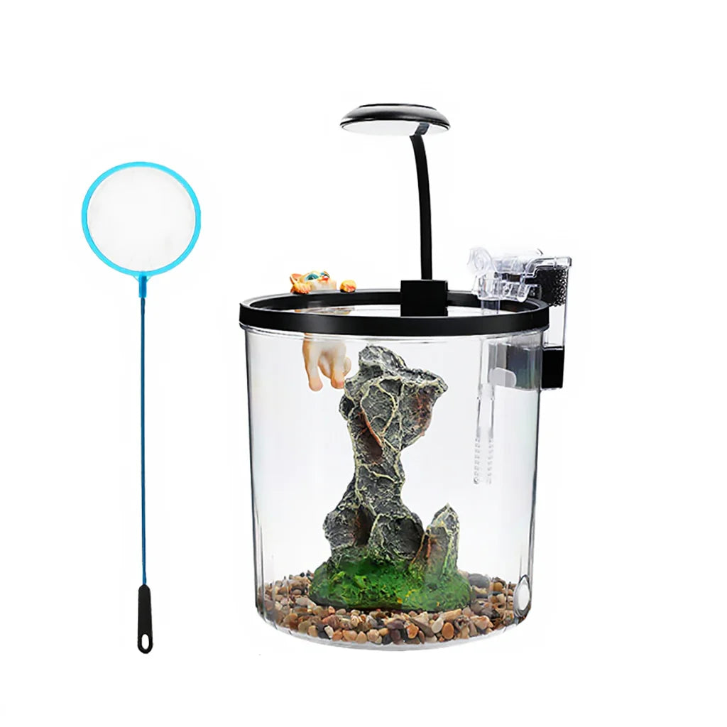 Ecological Goldfish Tank With Water Circulation Oxygenation And LED Lighting