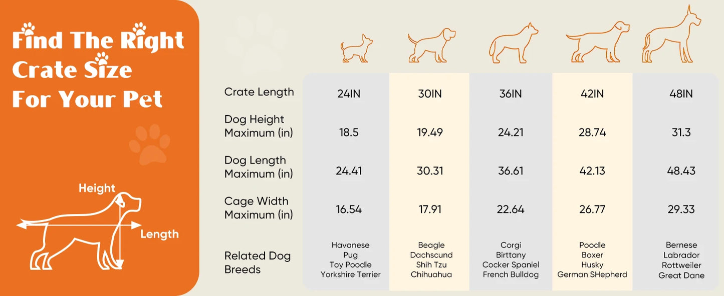 JHK Double Door Folding Metal Wire Dog Cage Extra Large Kennel