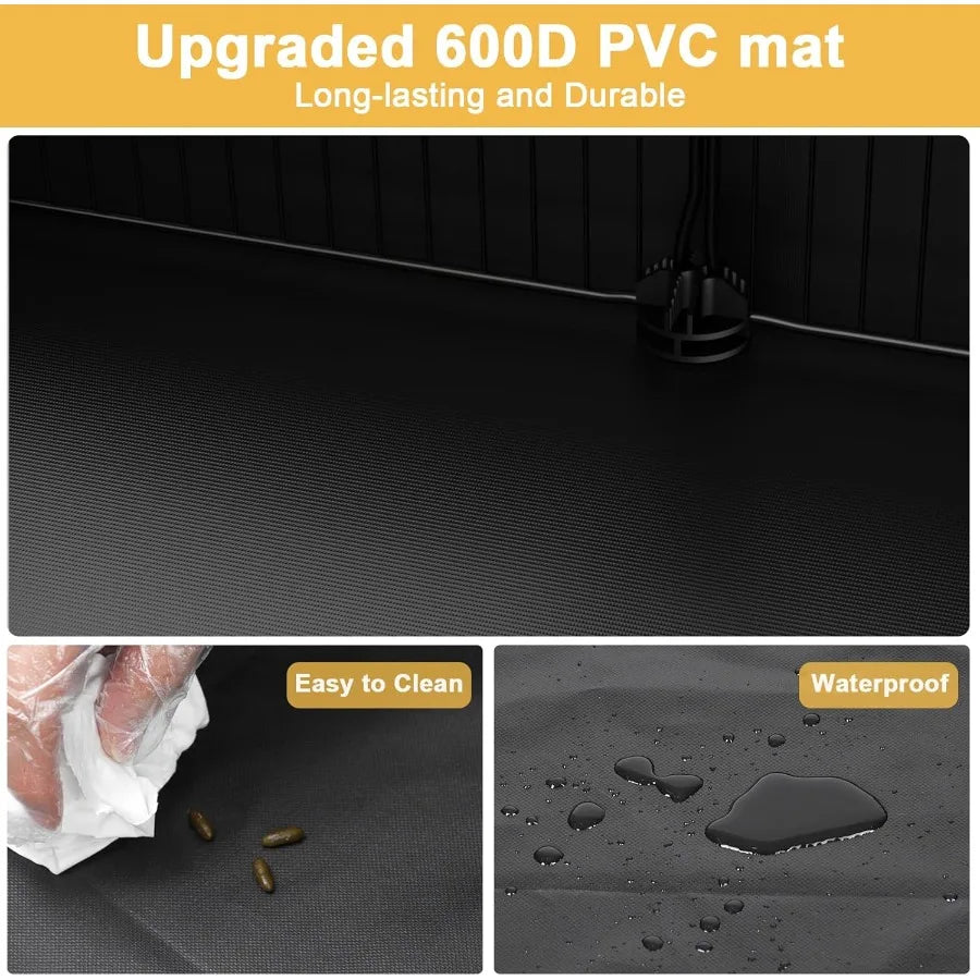 Guinea Pig Cage With Top Cover And 12 Panels Triple Fixing Small Animal Playpen Waterproof PVC Liner OneMotion Hooks