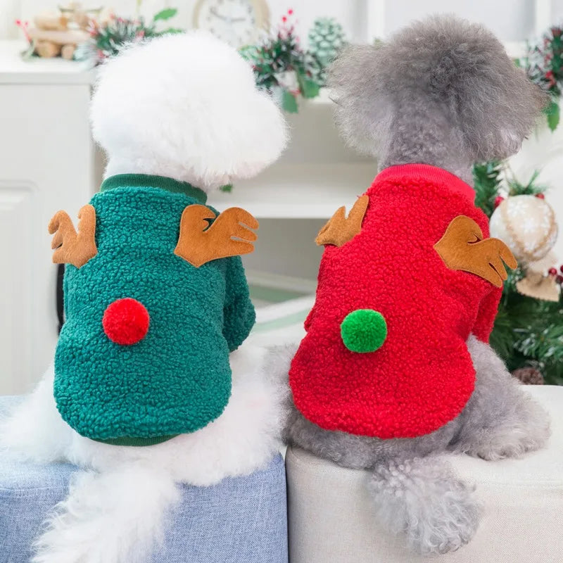 Autumn Winter Velvet Dog Coat Sweater Christmas Outfit
