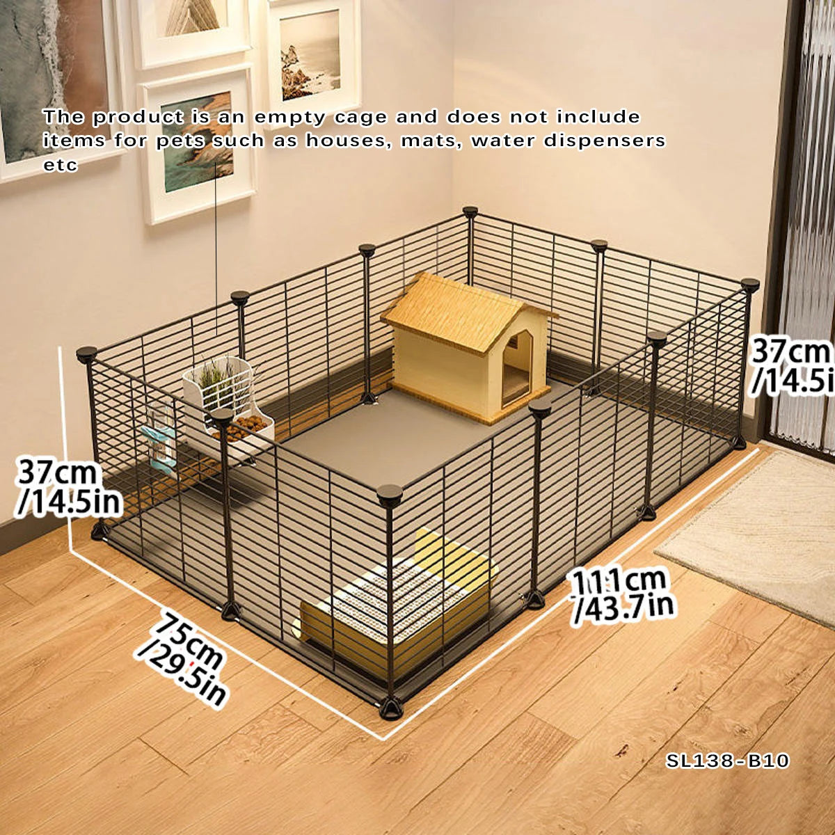 Guinea Pig Playpen, Home Landscaping Rabbit Cage, Pet Supplies Small Villa Style Pet Nest