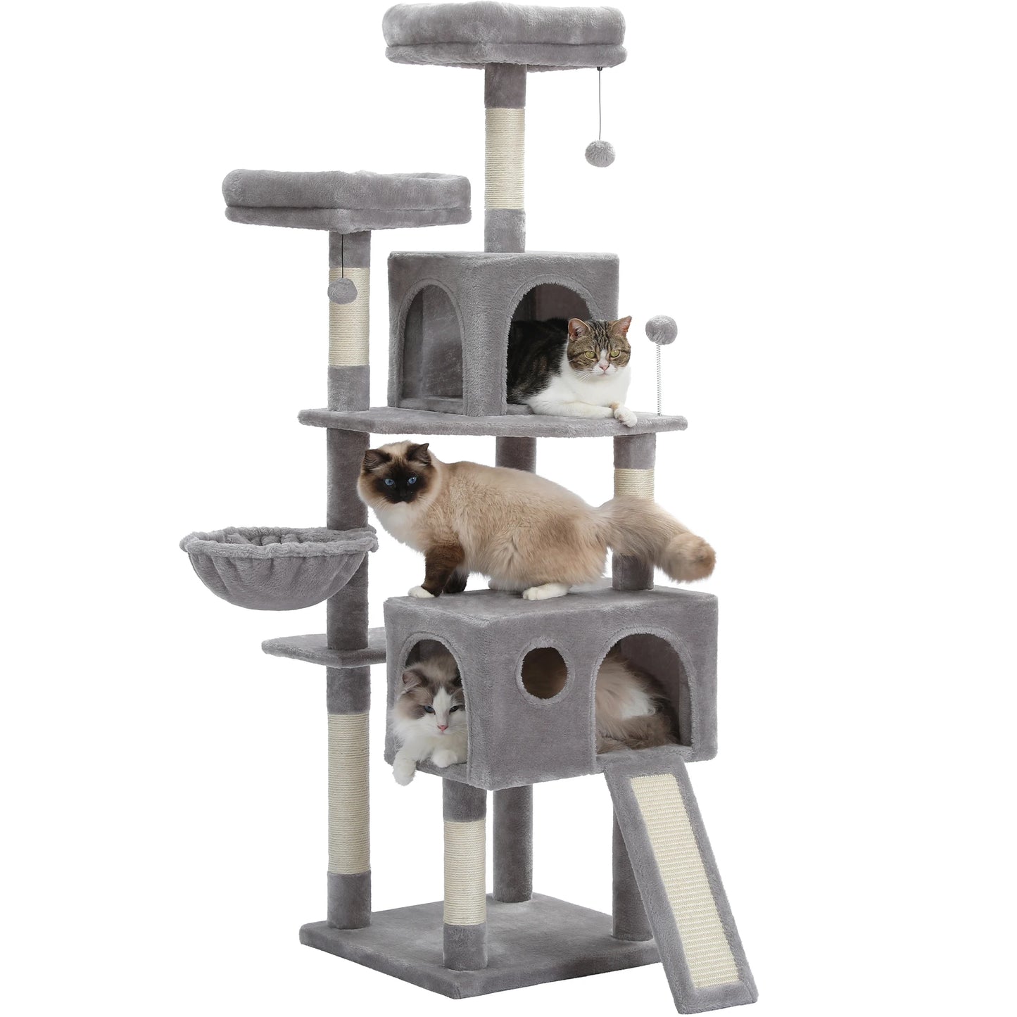 Multi Level Cat Tree Tower With Sisal Scratching Post Hammock