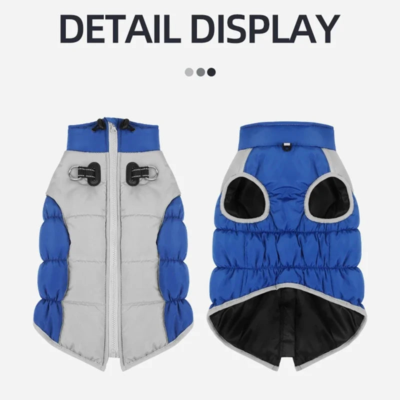 Winter Dog Coat With Reflective Strip Waterproof Hoodie XL