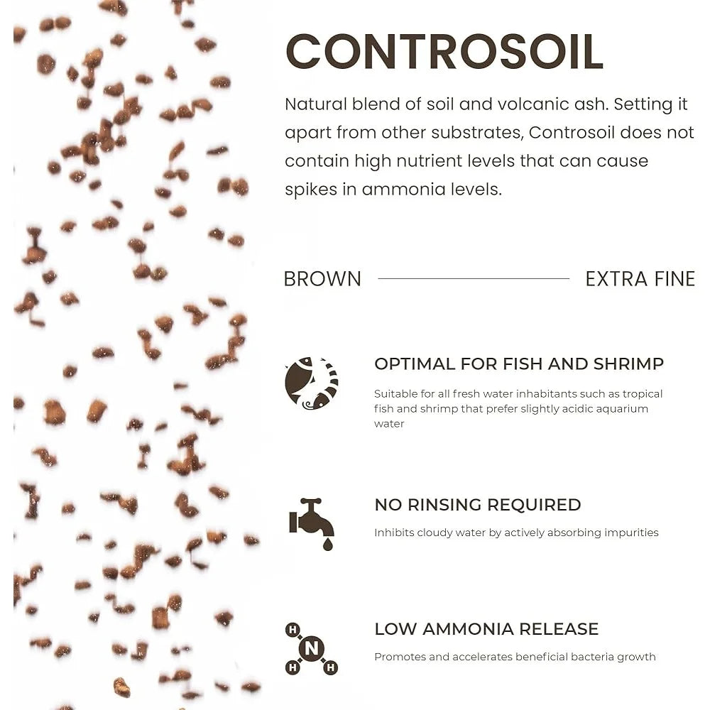 Controsoil Aquarium Substrate Soil For Freshwater Planted Tanks Nutrient Rich pH Buffering Porous Gravel 3L