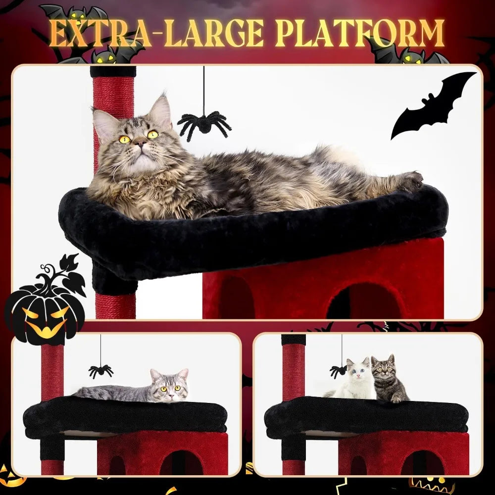 Sturdy 72 Inch Cat Tower For Maine Coon Cats Over 20 Lbs