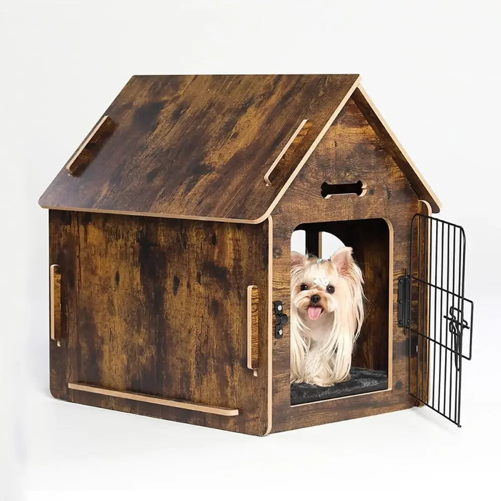 Dog House Indoor for Small Dogs or Cats Cozy Wooden Design Small Indoor Bed House