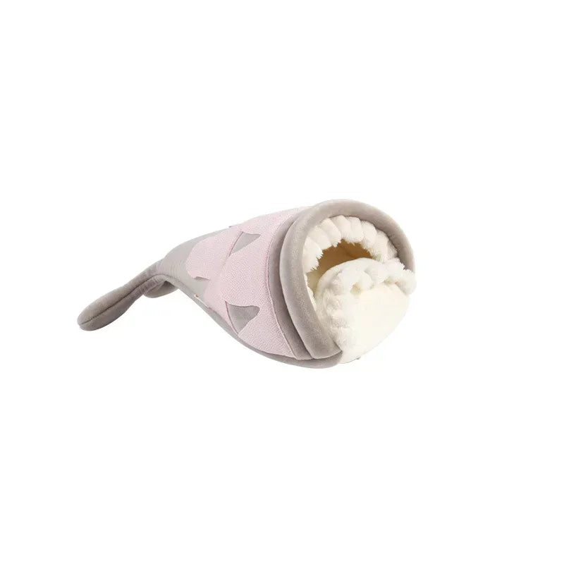Cute Hamster Nest Guinea Pig Hammock House Winter Warm Cotton Short Plush Big Mouth Fish Shape Small Pet Supplies
