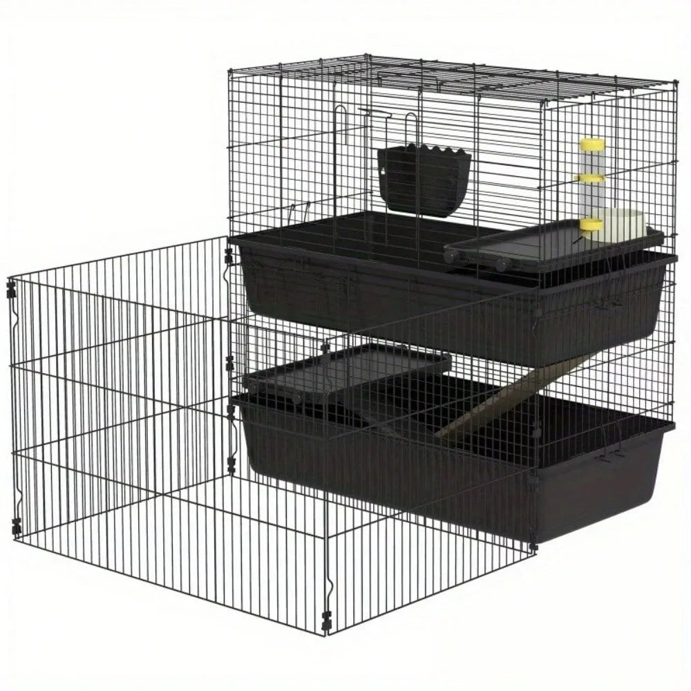 Small Animal Cage With Playpen For Guinea Pigs And Rabbits