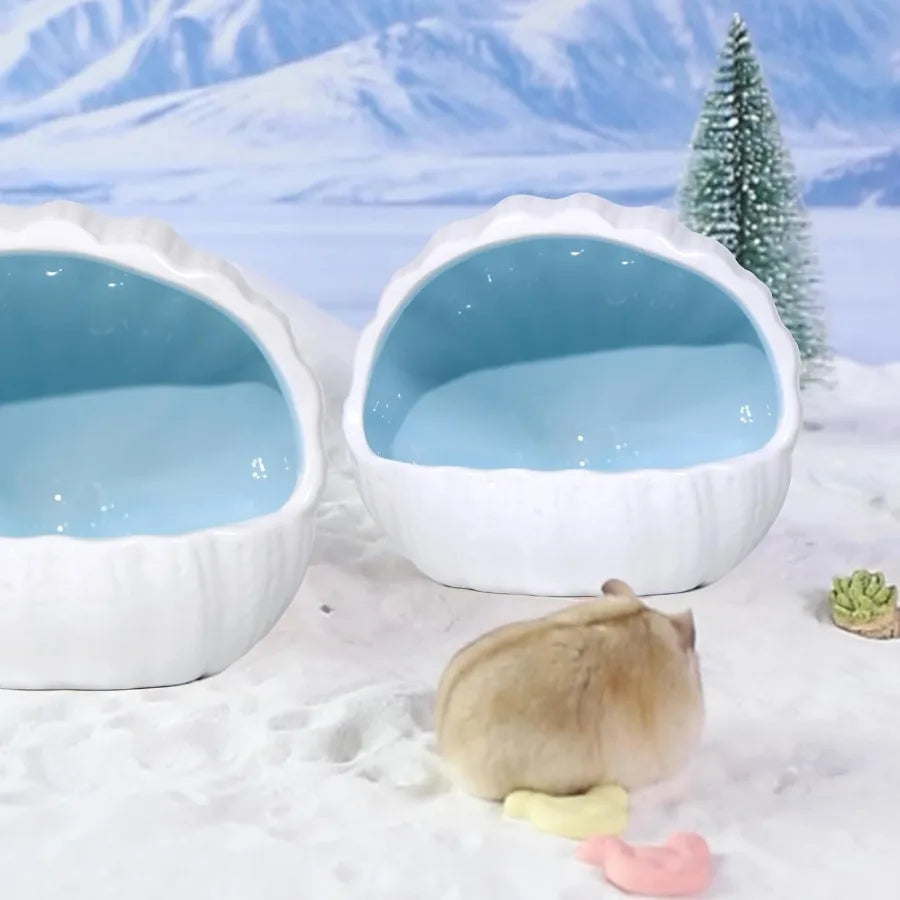 Ceramic Hamster Hideout And Guinea Pig House Sand Bath For Small Pets Durable Cage Accessory For Chewing And Comfort