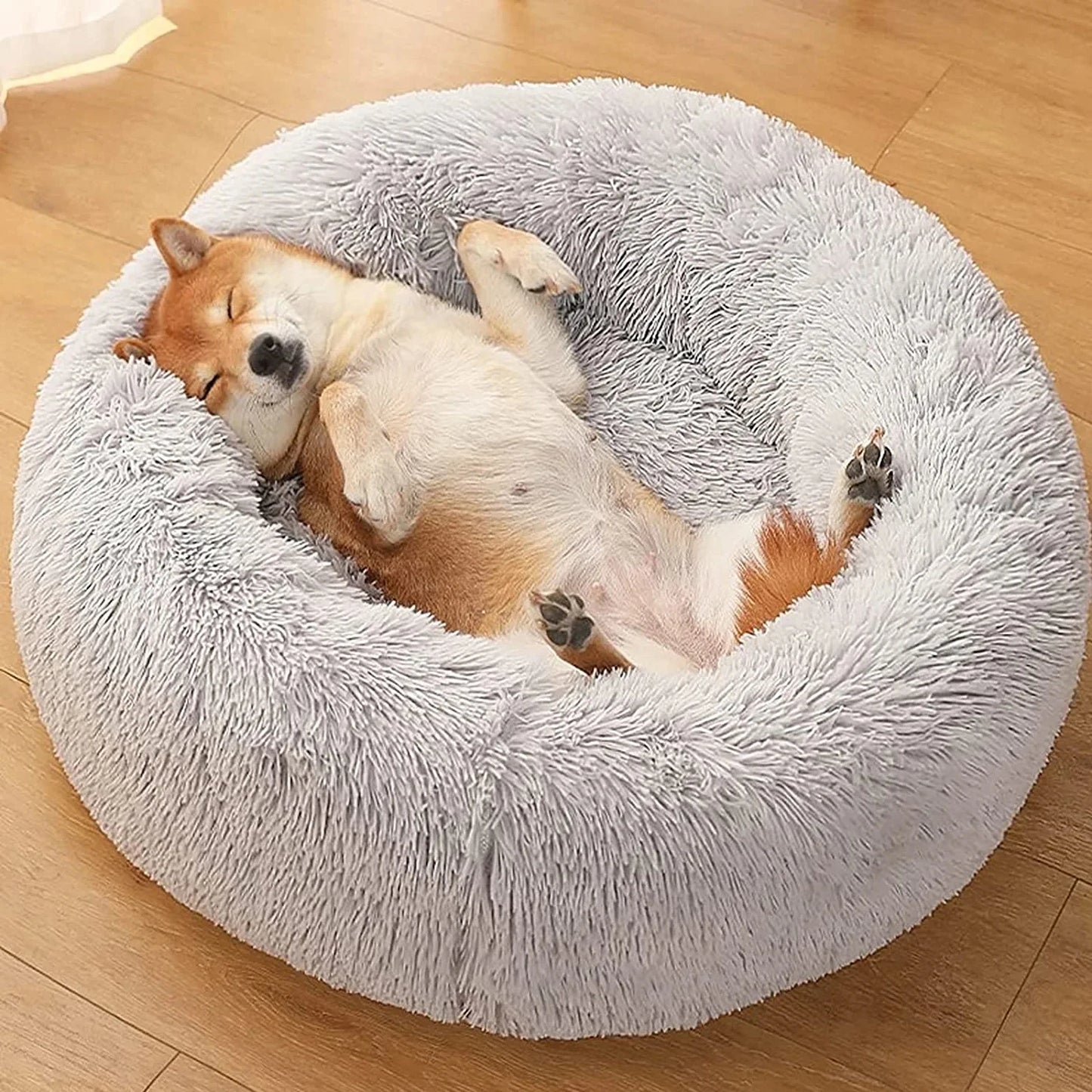 Donut Dog Bed Warm Soft Plush Pet Bed For Large Small Dogs