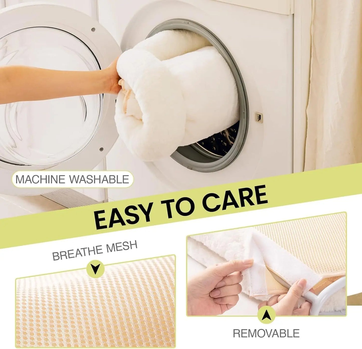 Mewoofun Foldable Cat Window Perch with Strong Suction Cups Cordless Cat Hammock Removable Soft Cover in White Brown and Green