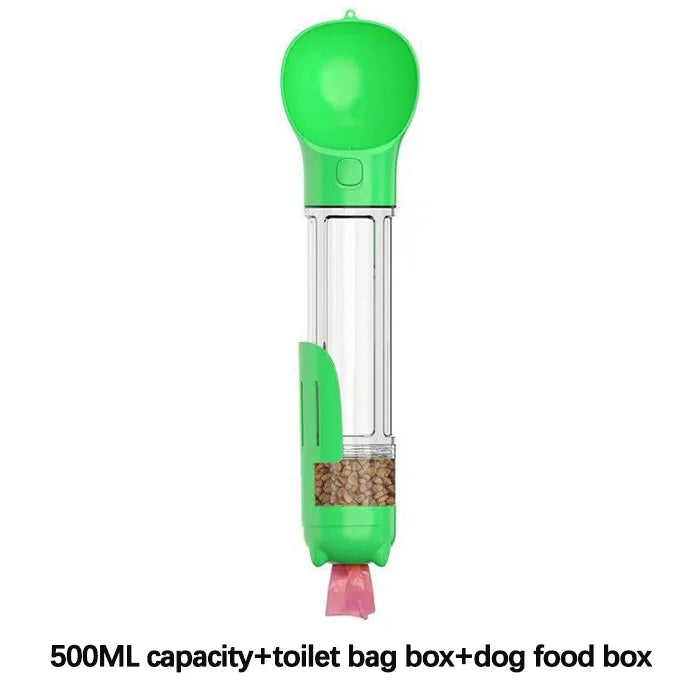 Pet Companion Water Cup Multifunctional Toilet Shovel Garbage Bag Portable Water Bottle Dog Supplies Water Dispenser