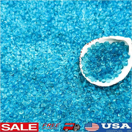 Vibrant Blue Polished Aquarium Gravel Sea Glass Substrate 2.2 Pounds Perfect for Fish Tanks Fairy Gardens and Succulent Planters