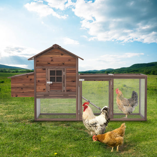 Wooden Chicken Coop for 5 Chickens Outdoor Run Nesting Box