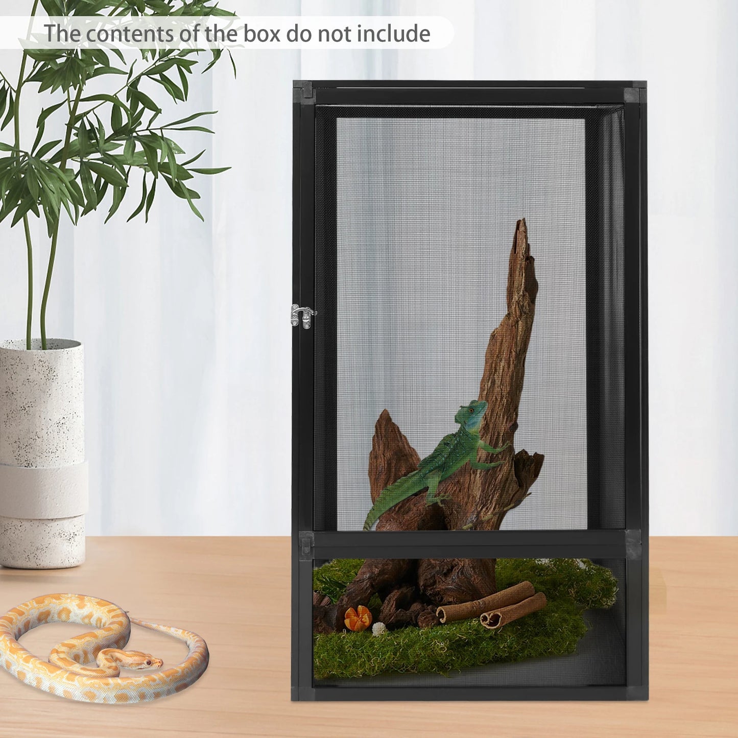 Aluminum Alloy Reptile Feeding Box Terrarium 45x45x80cm