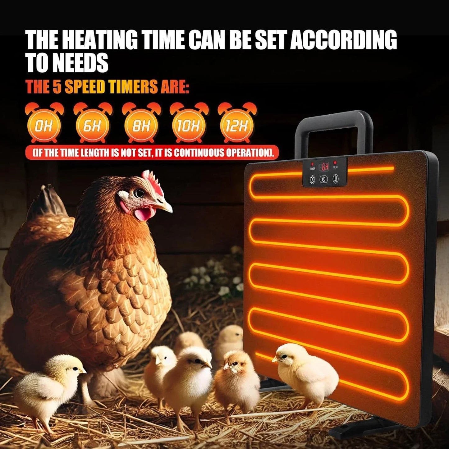1PC Chicken Coop Heater Thermostatic Poultry Heating Panel Adjustable Temperature Winter Farm Universal Heater For Many Animals