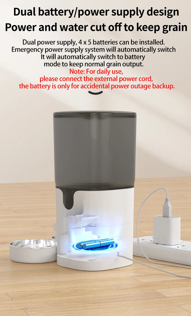 PAPIFEED Cat Double Bowl Smart Automatic Feeder 7L Capacity