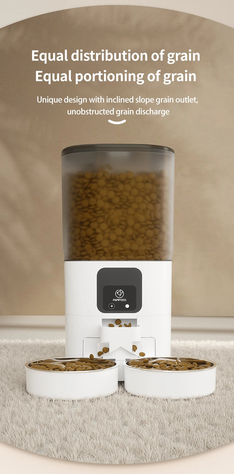 PAPIFEED Cat Double Bowl Smart Automatic Feeder 7L Capacity