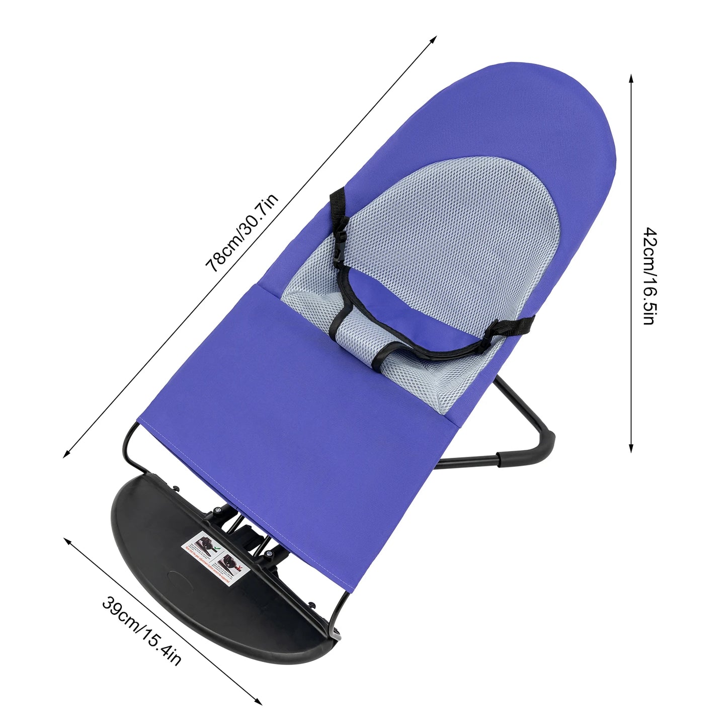 Pet Rocking Chair for Small Medium Dogs and Cats 33lb Capacity 3 Level Height Adjustable Foldable Design with Safety Buckle