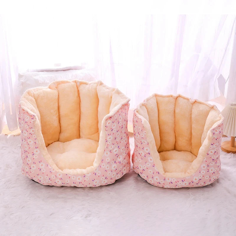 Winter Thick Cat Bed Nest Plush Pet Sleeping Bag Cozy Cat Cushion