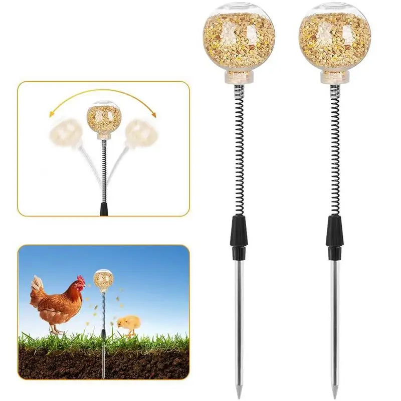 2pcs Chicken Swing Feeder Pecking Toy Funny Hens Feeding Supplies Poultry Treat Dispenser