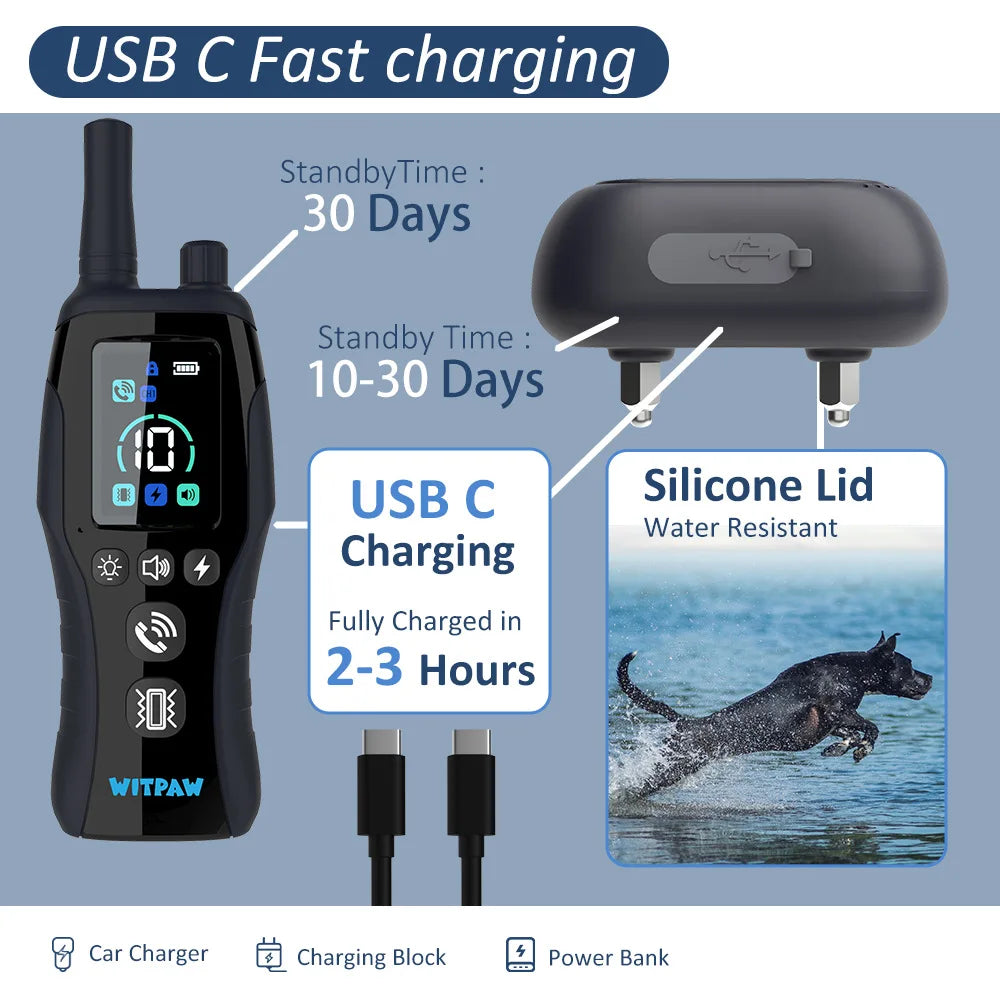 Dog Training Collar 6500FT with Remote IPX7 Waterproof Rechargeable E-Collar 4 Training Modes for All Breeds