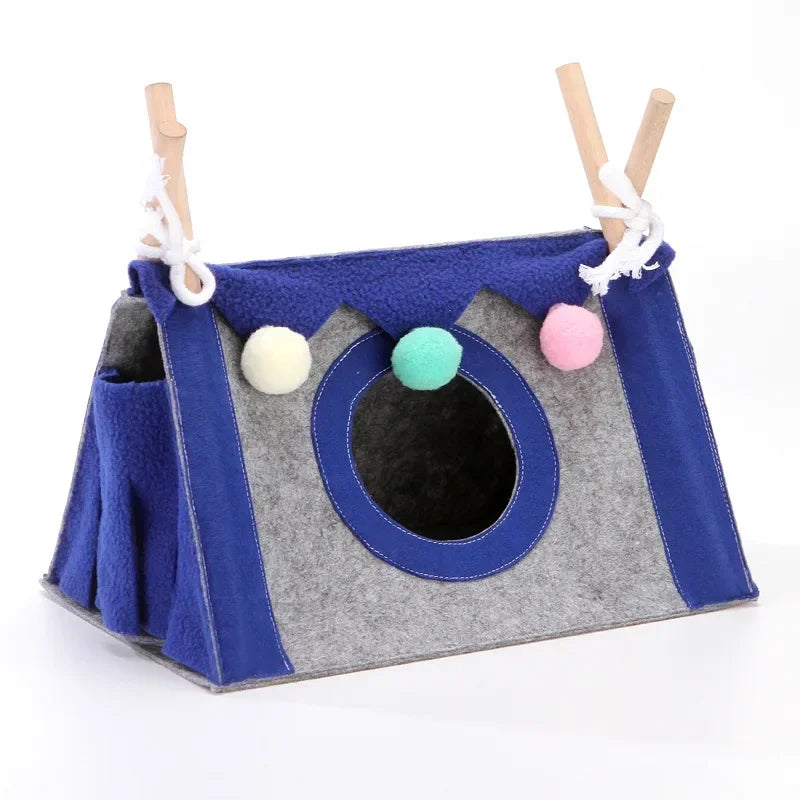 Small Pet Nest Felt Tent Rabbit Nest Hamster House Large Guinea Pig Cage Small Animal Bed Accessories