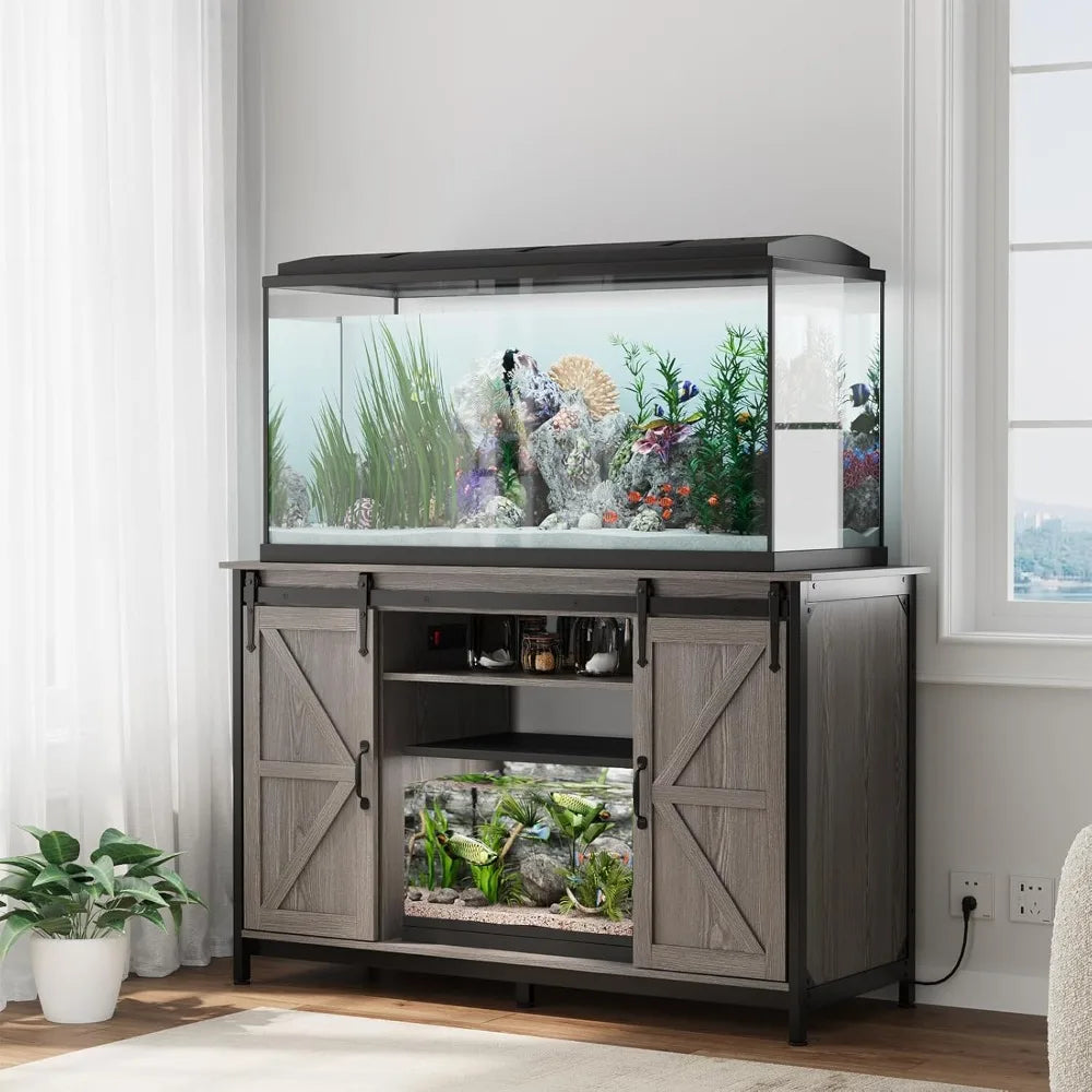 Farmhouse 55 To 75 Gallon Aquarium Stand With Power Outlet