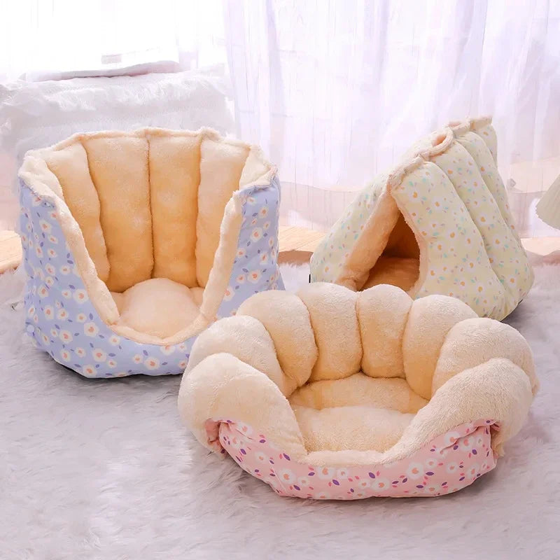 Winter Thick Cat Bed Nest Plush Pet Sleeping Bag Cozy Cat Cushion