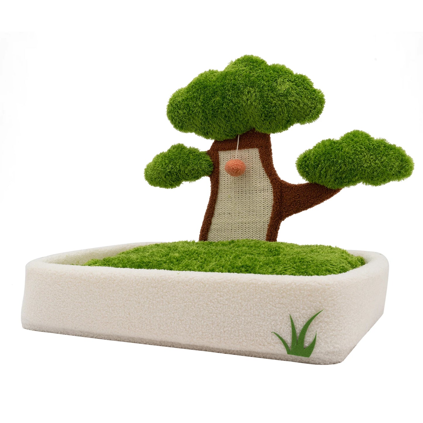 Green Indoor Cat Furniture With Bed And Scratching Post Plush Ball Easy Assemble