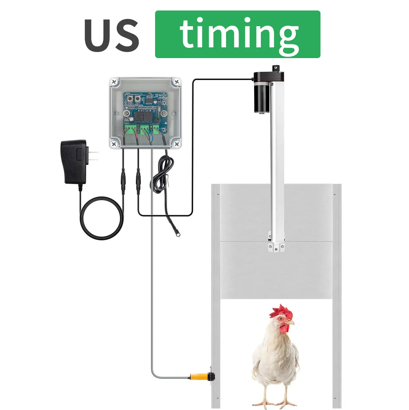 Automatic Chicken Door 66W White Opener For Farmers