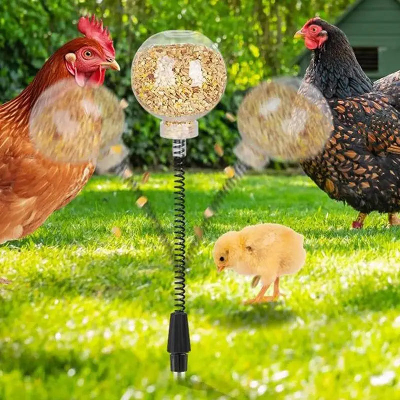 2pcs Chicken Swing Feeder Pecking Toy Funny Hens Feeding Supplies Poultry Treat Dispenser