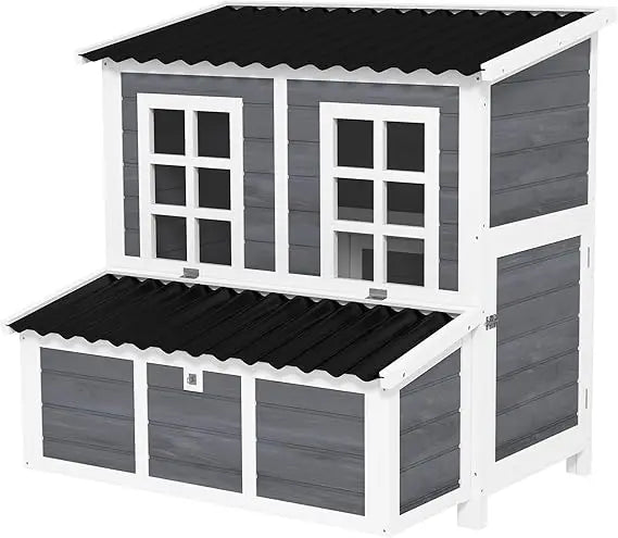 Outdoor Chicken Coop for 4 to 6 Hens with Nesting Area and Waterproof Roof