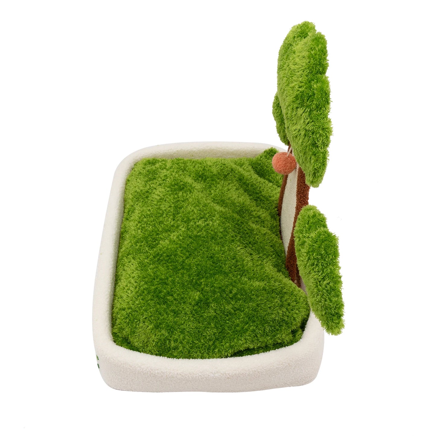 Green Indoor Cat Furniture With Bed And Scratching Post Plush Ball Easy Assemble