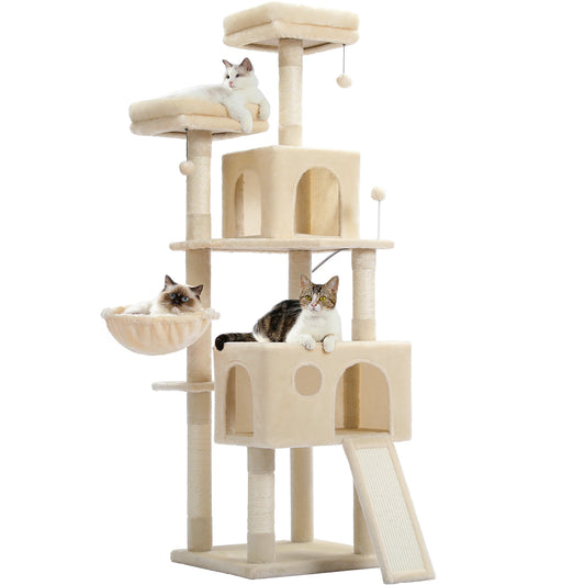 Multi Level Cat Tree Tower With Sisal Scratching Post Hammock