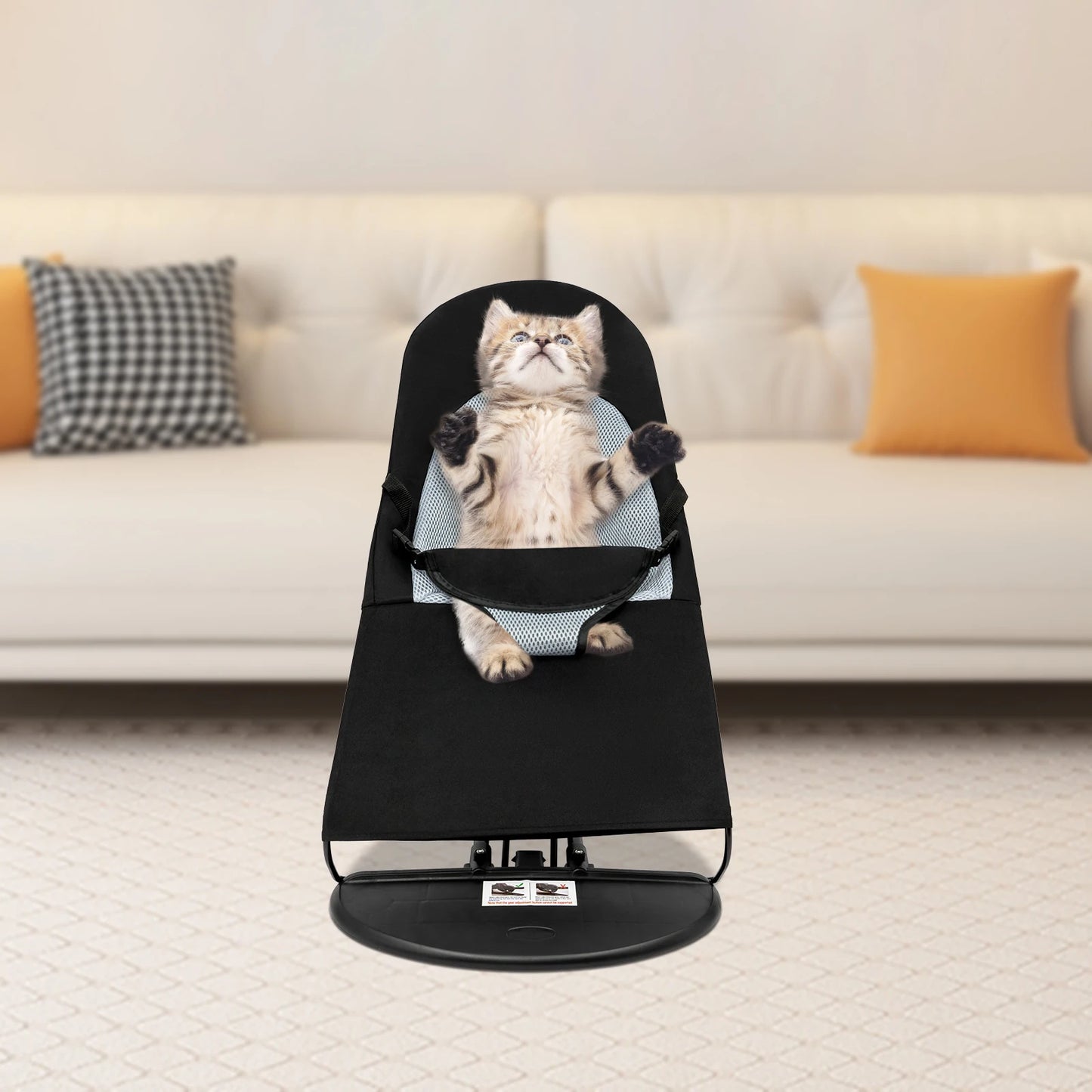 Black Pet Rocking Chair Foldable Rack For Pets Under 33.07 Lb