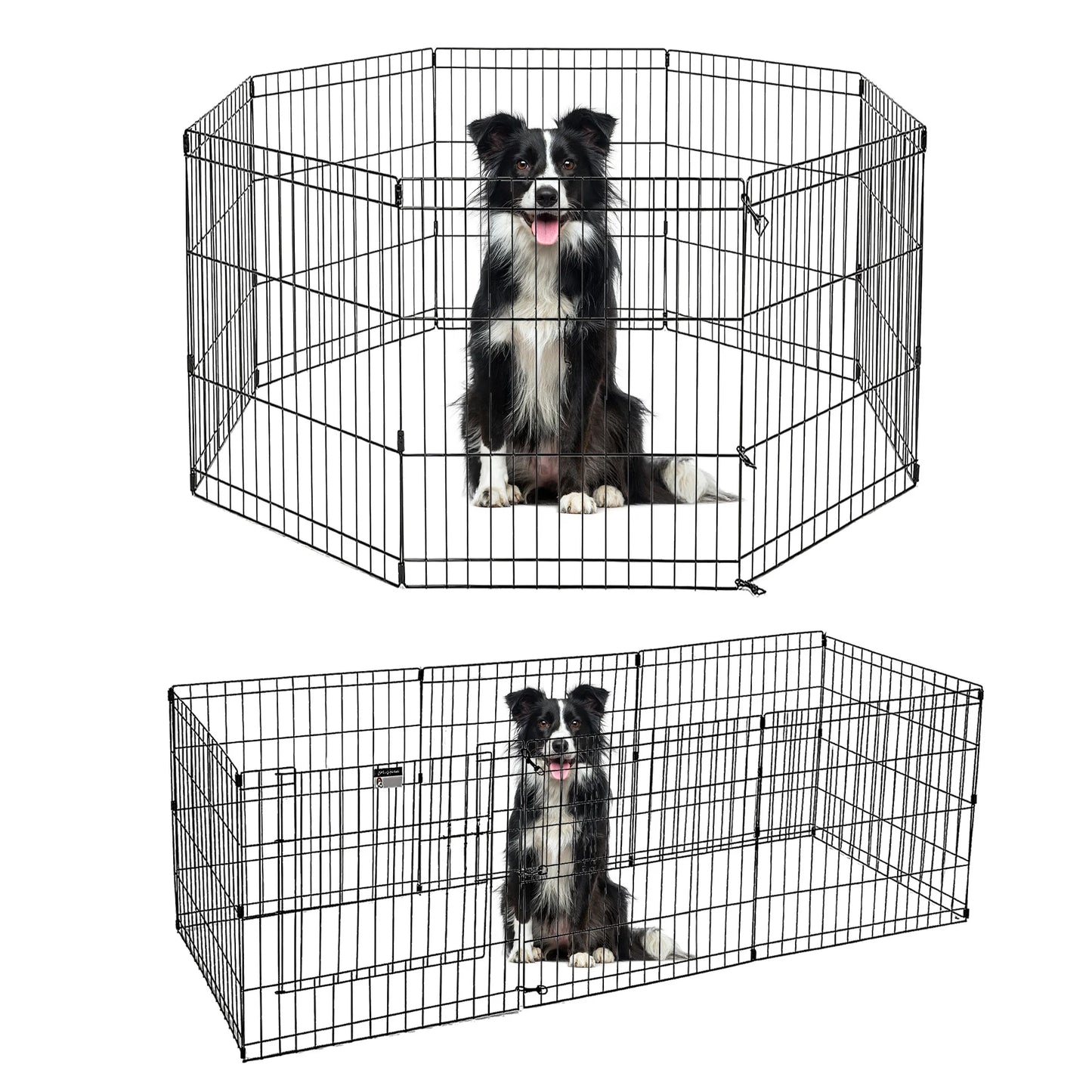 Foldable Metal Dog Playpen for Indoor Outdoor Easy Assembly
