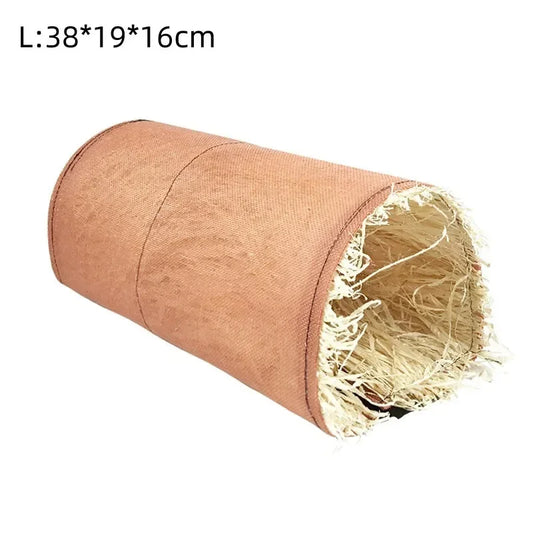 Rabbit Hideaway Toy Grass Straw Bunny Tunnel Hamster Accessories for Guinea Pig Chinchilla Ferret and Rat Cage