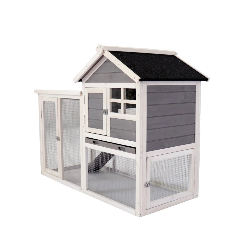 Deluxe Wooden Chicken Coop Hen House Hutch Poultry Cage