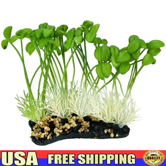Nontoxic Artificial Aquarium Plant With Weighted Base